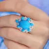 6ct Pear Cut Turquoise Vintage Halo Cocktail Ring