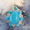 6ct Pear Cut Turquoise Vintage Halo Cocktail Ring