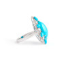 6ct Pear Cut Turquoise Vintage Halo Cocktail Ring