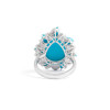 6ct Pear Cut Turquoise Vintage Halo Cocktail Ring