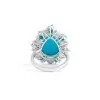6ct Pear Cut Turquoise Vintage Halo Cocktail Ring
