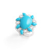 6ct Pear Cut Turquoise Vintage Halo Cocktail Ring