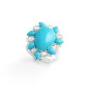 6ct Pear Cut Turquoise Vintage Halo Cocktail Ring