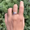 Flush Set Cluster Multicolor Sapphire Rainbow Ring