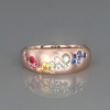 Flush Set Cluster Multicolor Sapphire Rainbow Ring