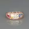 Flush Set Cluster Multicolor Sapphire Rainbow Ring