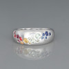 Flush Set Cluster Multicolor Sapphire Rainbow Ring