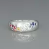 Flush Set Cluster Multicolor Sapphire Rainbow Ring