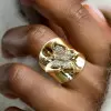 3D Butterfly Curving Saddle Cocktail Ring