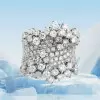 4ctw Round Cut Cluster Flower Cocktail Ring