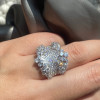 4ctw Round Cut Cluster Flower Cocktail Ring