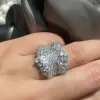 4ctw Round Cut Cluster Flower Cocktail Ring