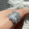 4ctw Round Cut Cluster Flower Cocktail Ring