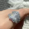 4ctw Round Cut Cluster Flower Cocktail Ring