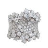 4ctw Round Cut Cluster Flower Cocktail Ring