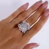 4ctw Round Cut Cluster Flower Cocktail Ring