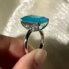 14ct Emerald Cut Blue Paraiba Vintage Cocktail Ring