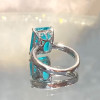 14ct Emerald Cut Blue Paraiba Vintage Cocktail Ring