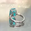 14ct Emerald Cut Blue Paraiba Vintage Cocktail Ring