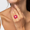 5ctw Pink Sapphire and Ruby Flower Cocktail Ring
