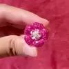 5ctw Pink Sapphire and Ruby Flower Cocktail Ring