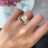 2.5ct Pear Cut Modern Sculptural Bold Engagement Ring