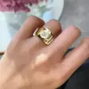 2.5ct Pear Cut Modern Sculptural Bold Engagement Ring