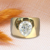 2.5ct Pear Cut Modern Sculptural Bold Engagement Ring