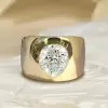 2.5ct Pear Cut Modern Sculptural Bold Engagement Ring