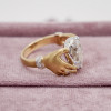 3ct Pear Cut Love Hands Vintage Promise Ring