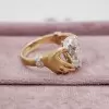 3ct Pear Cut Love Hands Vintage Promise Ring