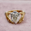 3ct Pear Cut Love Hands Vintage Promise Ring