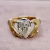 3ct Pear Cut Love Hands Vintage Promise Ring