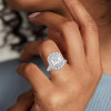 8ct Cushion Shaped Criss Cut Halo Engagement Ring