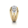6ctw Round Cut Intertwined Two Tone Cocktail Ring