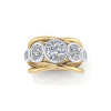 6ctw Round Cut Intertwined Two Tone Cocktail Ring