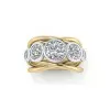 6ctw Round Cut Intertwined Two Tone Cocktail Ring