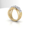 6ctw Round Cut Intertwined Two Tone Cocktail Ring