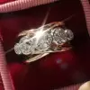 6ctw Round Cut Intertwined Two Tone Cocktail Ring