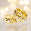 Clustered Multicolor Sapphire Vintage Cocktail Ring