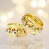 Clustered Multicolor Sapphire Vintage Cocktail Ring