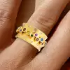 Clustered Multicolor Sapphire Vintage Cocktail Ring