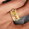 Clustered Multicolor Sapphire Vintage Cocktail Ring