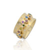 Clustered Multicolor Sapphire Vintage Cocktail Ring