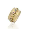 Clustered Multicolor Sapphire Vintage Cocktail Ring