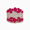 6ctw Clustered Multi-cut Ruby Rose Gold Tone Cocktail Ring