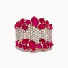 6ctw Clustered Multi-cut Ruby Rose Gold Tone Cocktail Ring