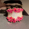 6ctw Clustered Multi-cut Ruby Rose Gold Tone Cocktail Ring