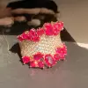 6ctw Clustered Multi-cut Ruby Rose Gold Tone Cocktail Ring