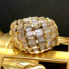 6ctw Baguette Cut White Sapphire Vintage Cocktail Ring